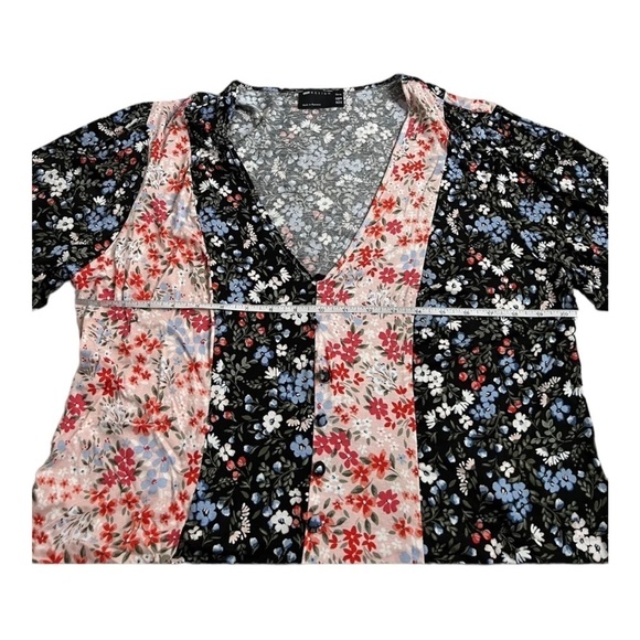 ASOS CURVE Color Block Floral Long Sleeve Midi Dress US 18 NEW - Picture 10 of 12